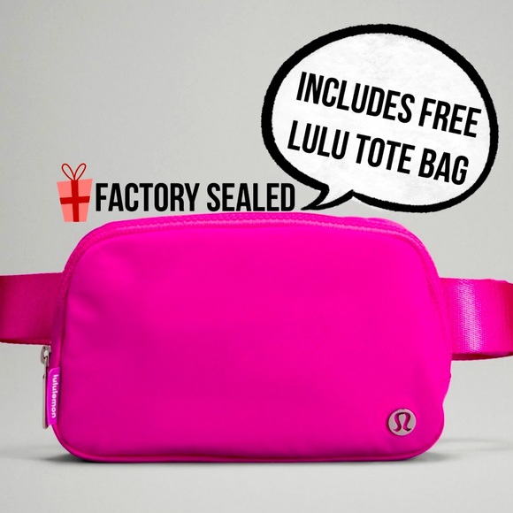 lululemon athletica Handbags - 🍋 LULULEMON EVERYWHERE BELT BAG SONIC PINK FACTORY SEALED & BONUS TOTE BAG